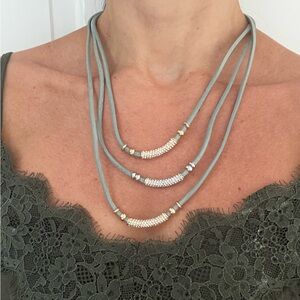 White House Black Market leather necklace